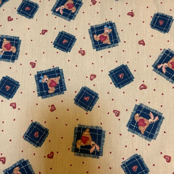 New Daisy Kingdom Bear & Bunny  Reversible Place Mats Handmade 4 piece Set Red - Picture 2 of 6